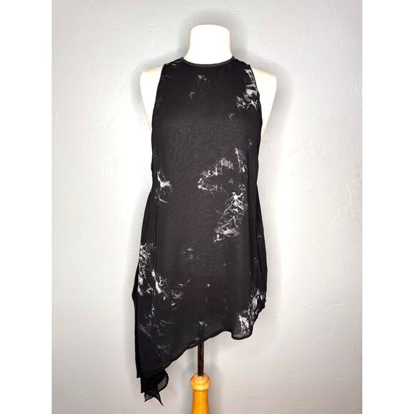 Gothic Asymmetrical Black & White Dress -Size 8 H&M - Picture 1 of 13